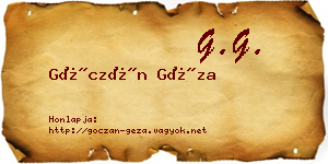 Góczán Géza névjegykártya