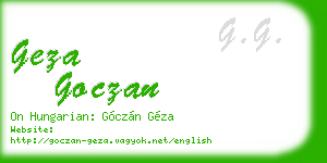 geza goczan business card