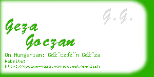 geza goczan business card